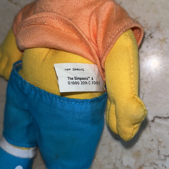 Vintage 1990 The Simpsons Bart Simpson Stuffed Hard Head Plush - Picture 5 of 5